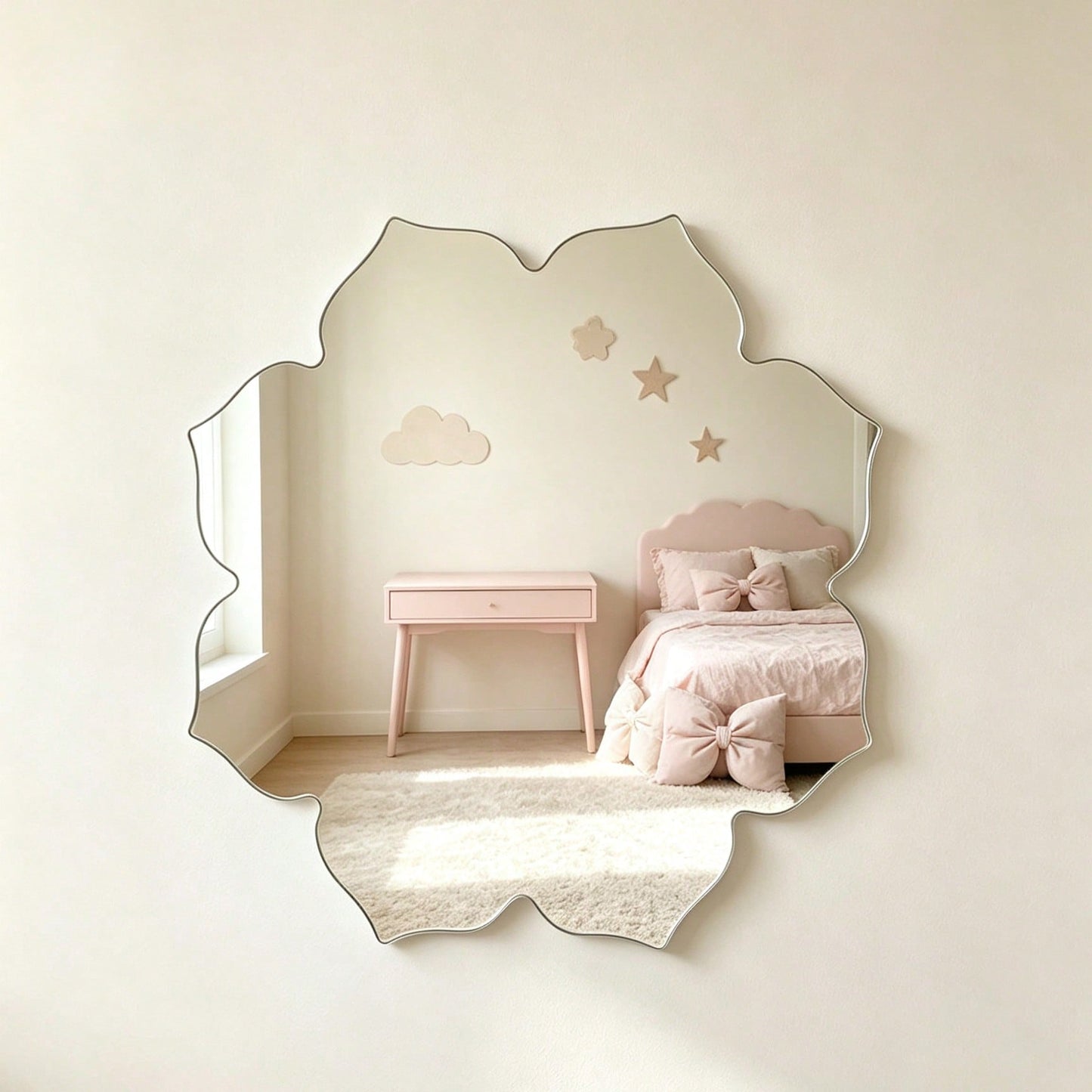 1PC Flower-Shaped Acrylic Mirror Wall Decal Home Decor For Living Room And Other Rooms Modern Aesthetic Decor For Bedrooms Living Rooms Bathrooms