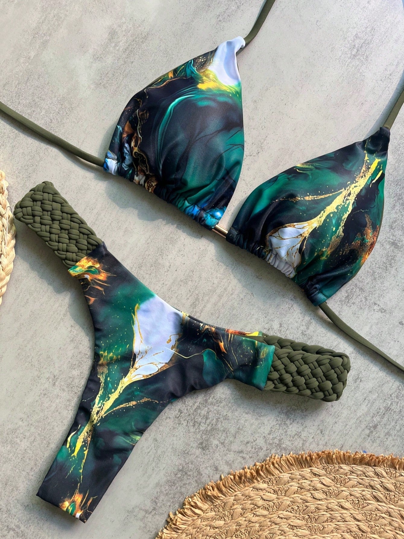 2pcs/Set New Braided Brazilian Bikini Sexy Swimwear For Women, Summer Beach Wear Vacation