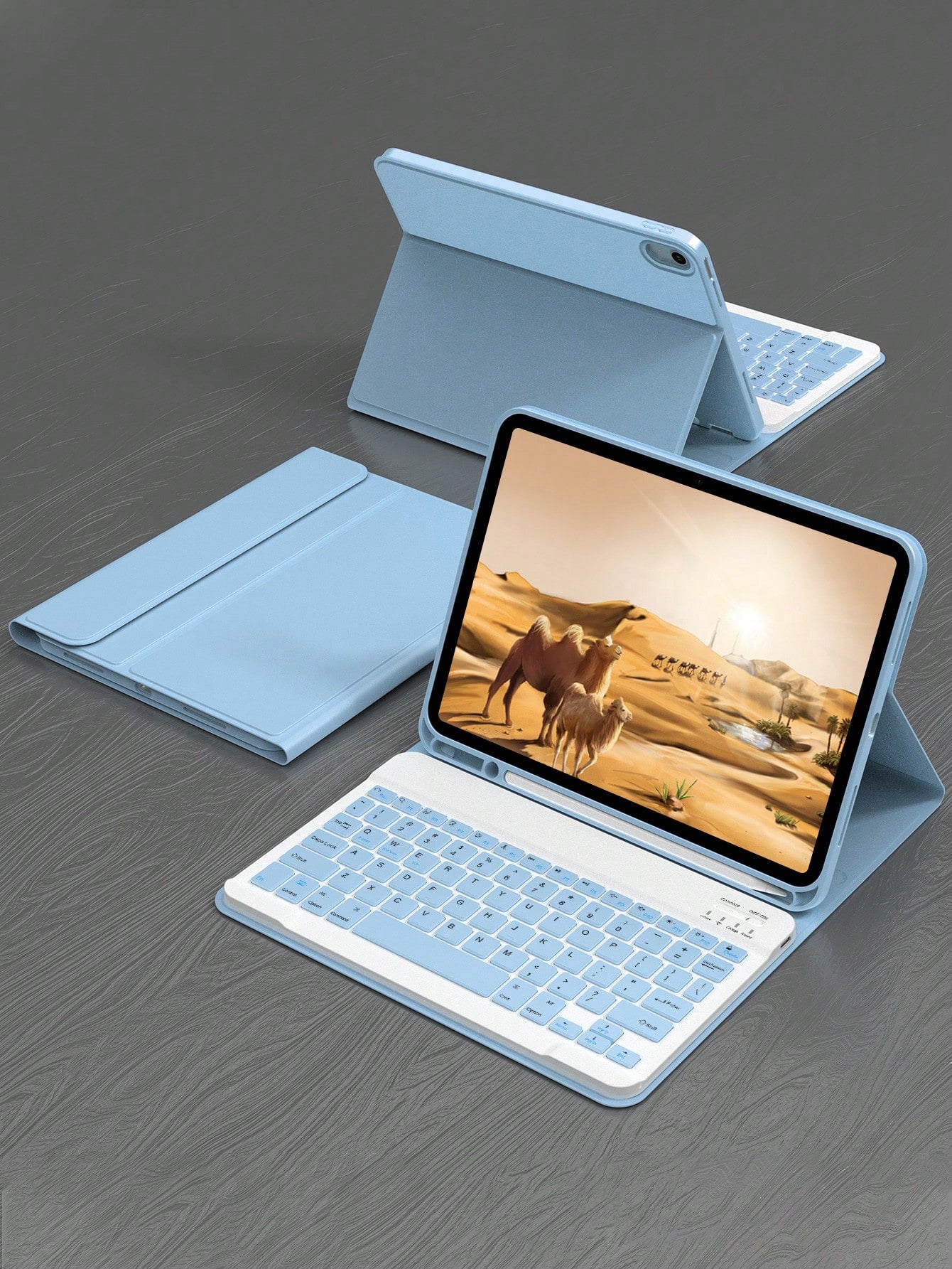 Apple Keyboard Case Compatible With IPad Protective Cover, Supports Automatic Sleep/Wake Lid Writing Tablet Case Detachable Wireless Bluetooth Keyboard Battery 150 MAh, Slim Lightweight Stand Cover Wi