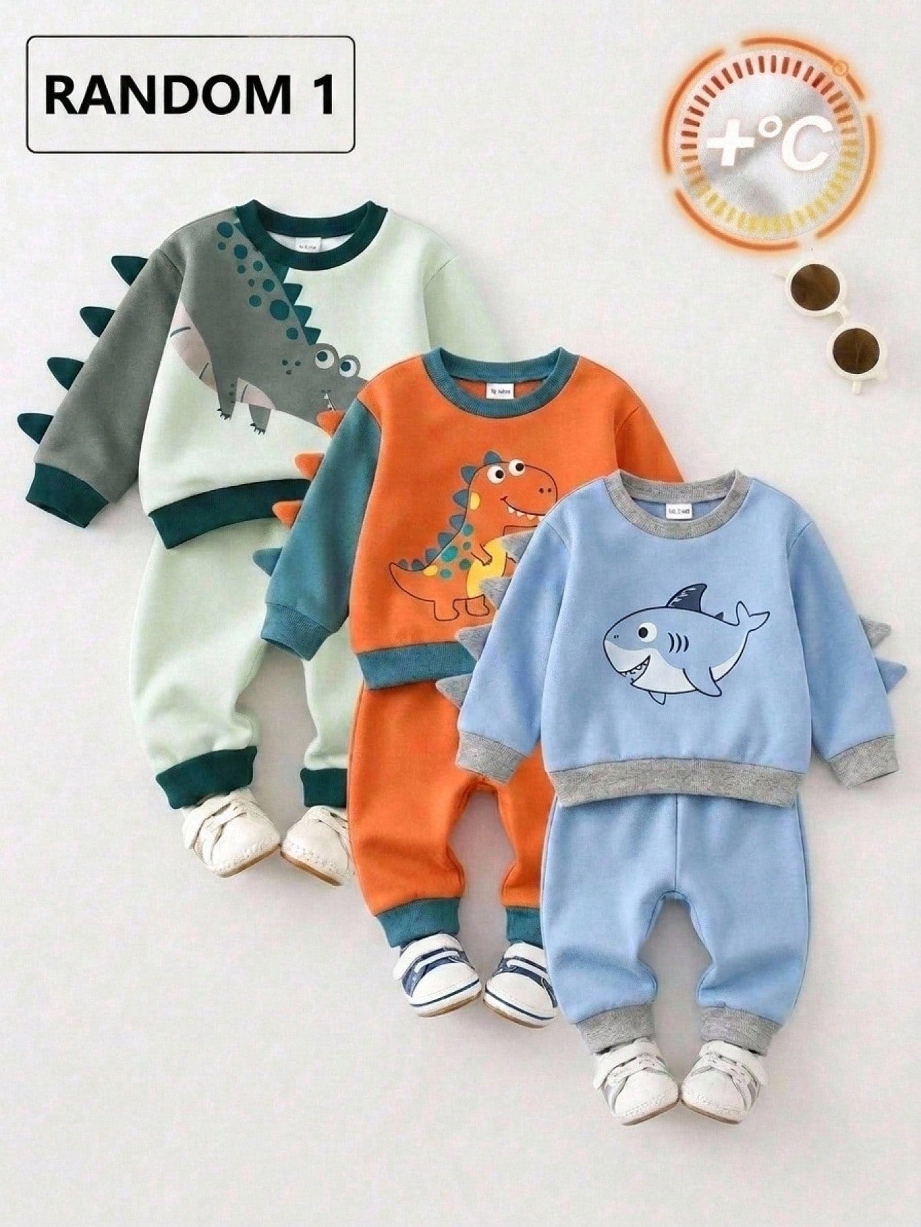 Baby Boy Cartoon Dinosaur Pattern Knitted Soft Crew Neck Long Sleeve Pullover Sweatshirt,Halloween Fall School Christmas