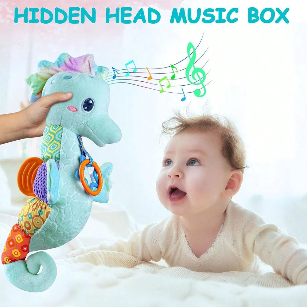 Baby Toys 0-6 Months, Infant Musical Stuffed Animals Soft Toy With Bright Colors, Crinkle Sound Paper, Multi-Textures & Rattles, For 0 6 12 Months Boy/Girls(Blue&Pink&Purple) Valentine'S Day, Hallowee