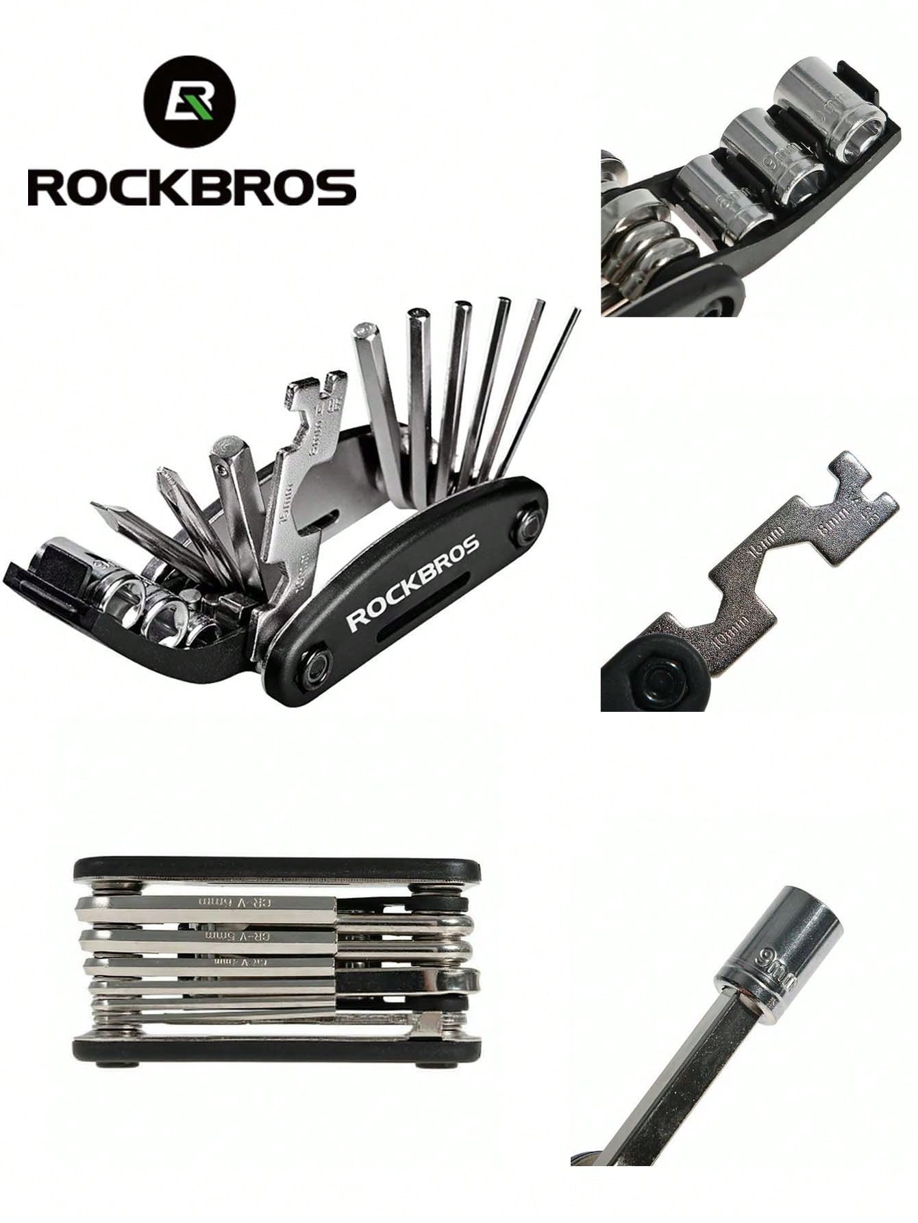 Bicycle Repair Combination Tool Multifunctional Folding Kit Black Bicycle Multifunctional Tool 16-In-1 Folding Repair Kit Black 