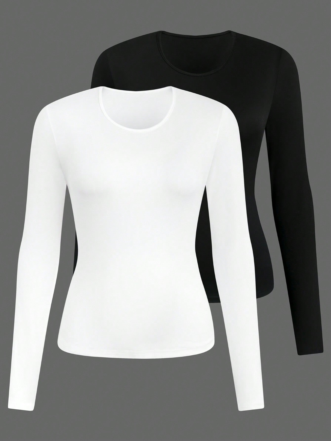 Calvaya Plus Size Women's Round Neck Long Sleeve T-Shirt Fall Cloth For Women
