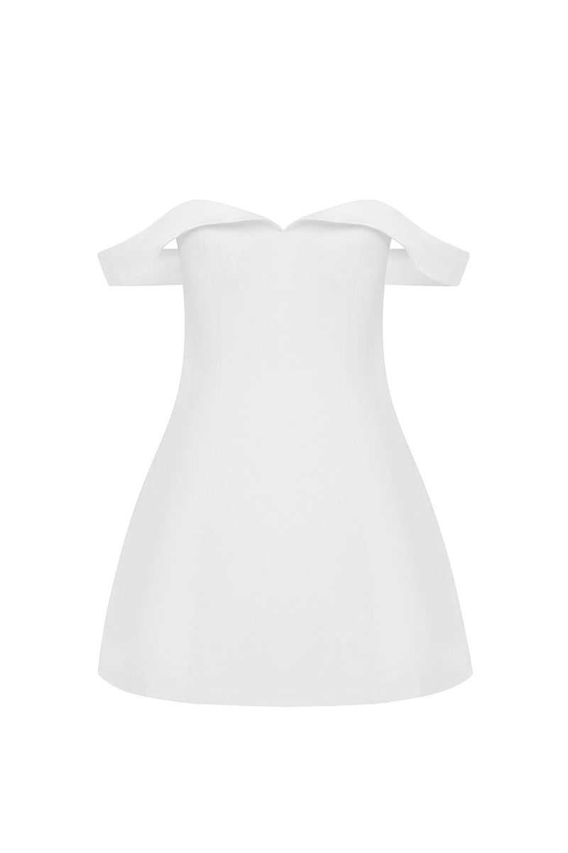 Ebony Mini Dress - White - SHOPJAUS - JAUS