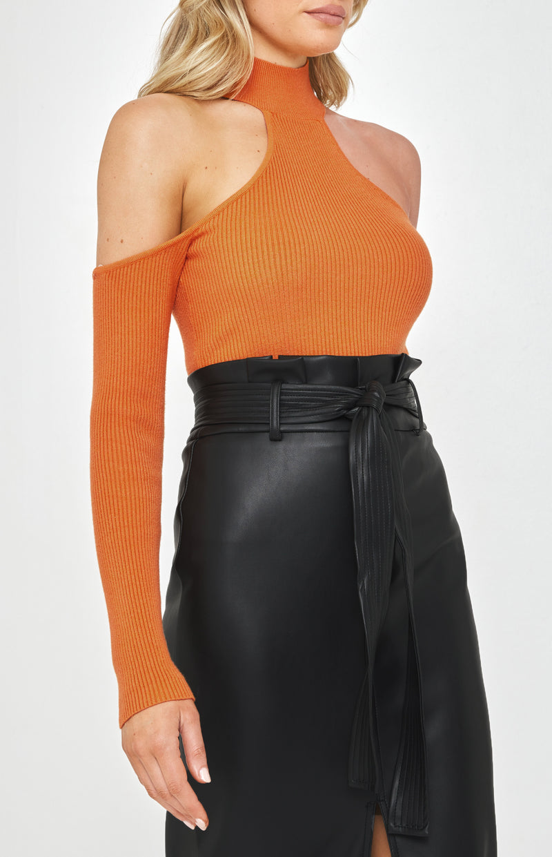 Kiana Knit Top - Orange - SHOPJAUS - JAUS