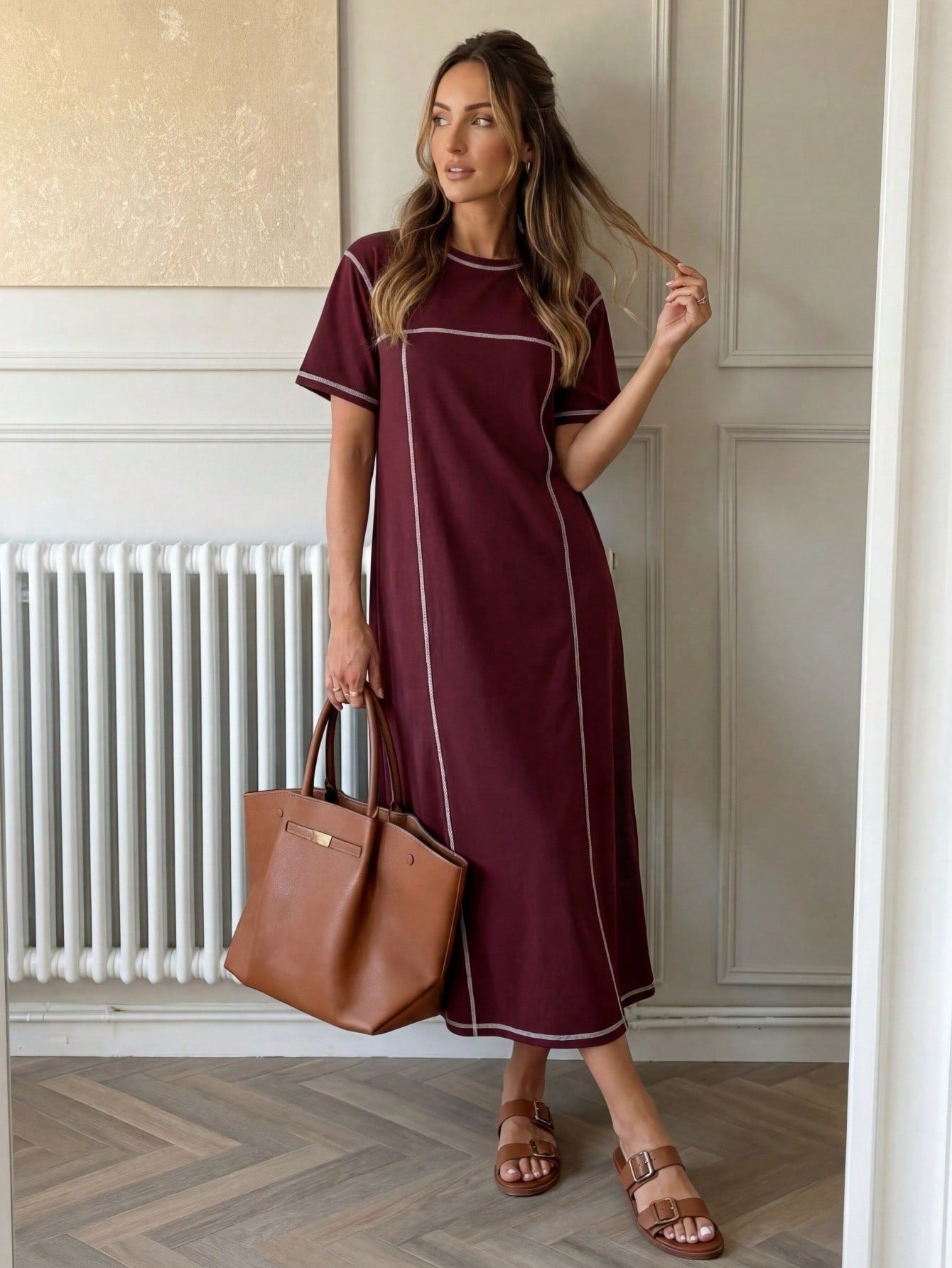 LUNE Color-Block Stitching Casual Dress,Summer Dresses For Women,Casual