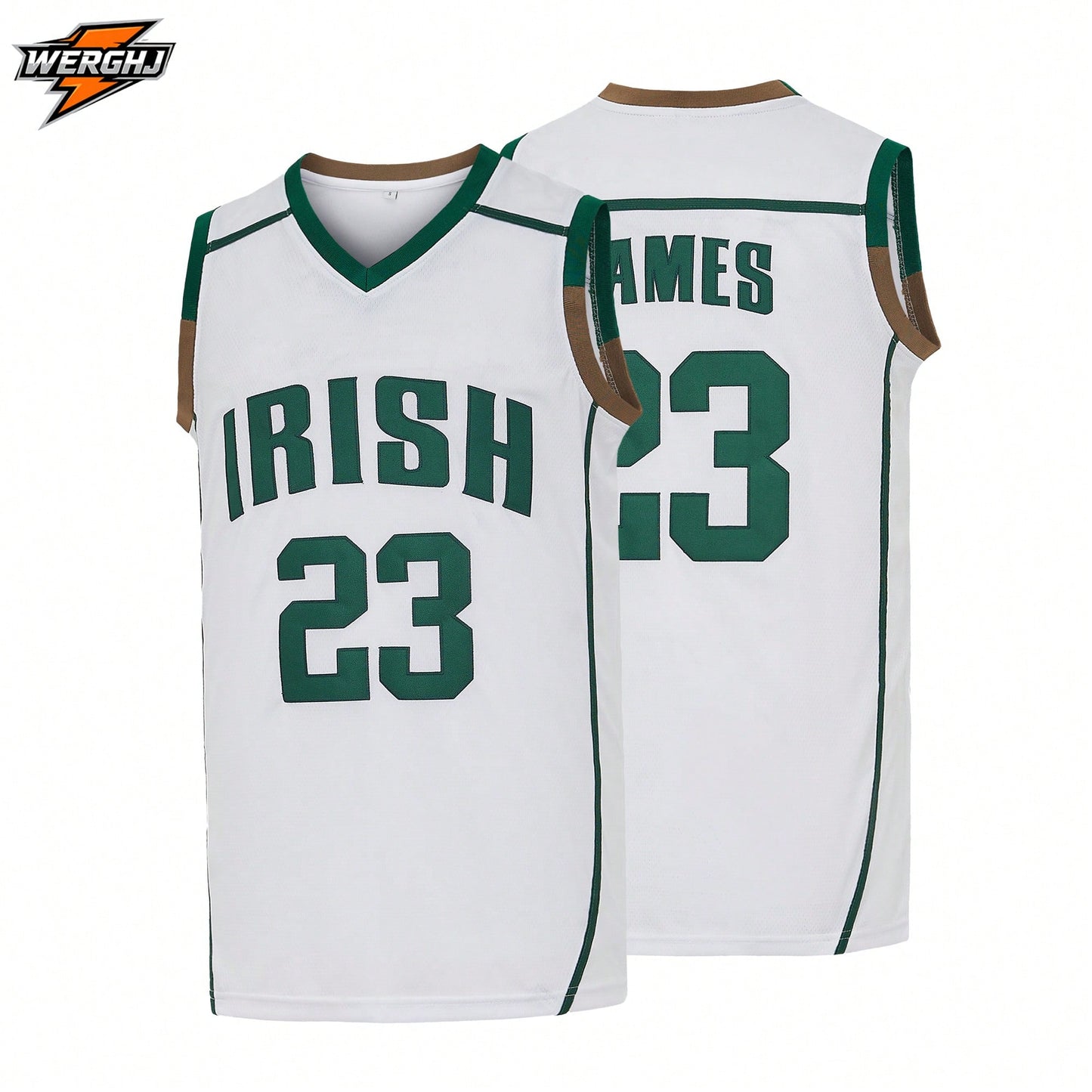 Men's #23 IRISH James Basketball Jersey From St. Vincent And St. Mary's High School Auction In Ohio,Exquisite Embroidered Training Match Jersey