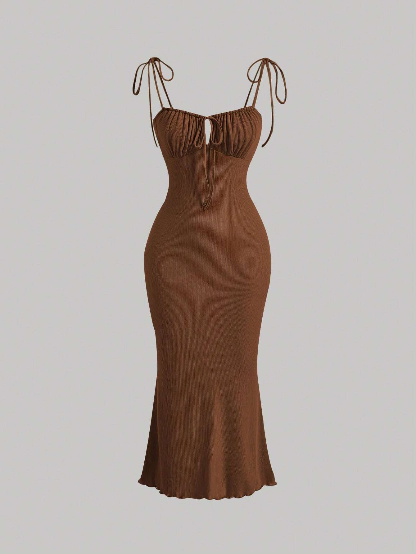 MOD Tie Front Ruched Bust Cami Dress