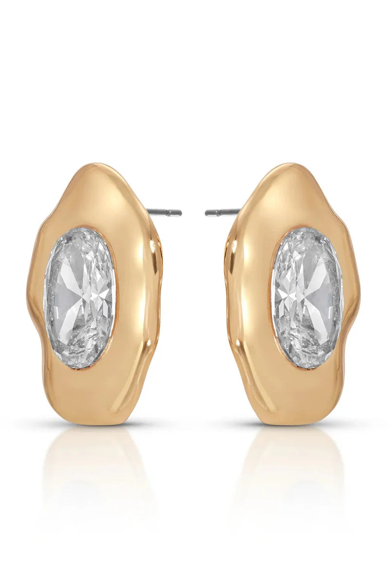 Molten Glow Crystal Studs - Clear