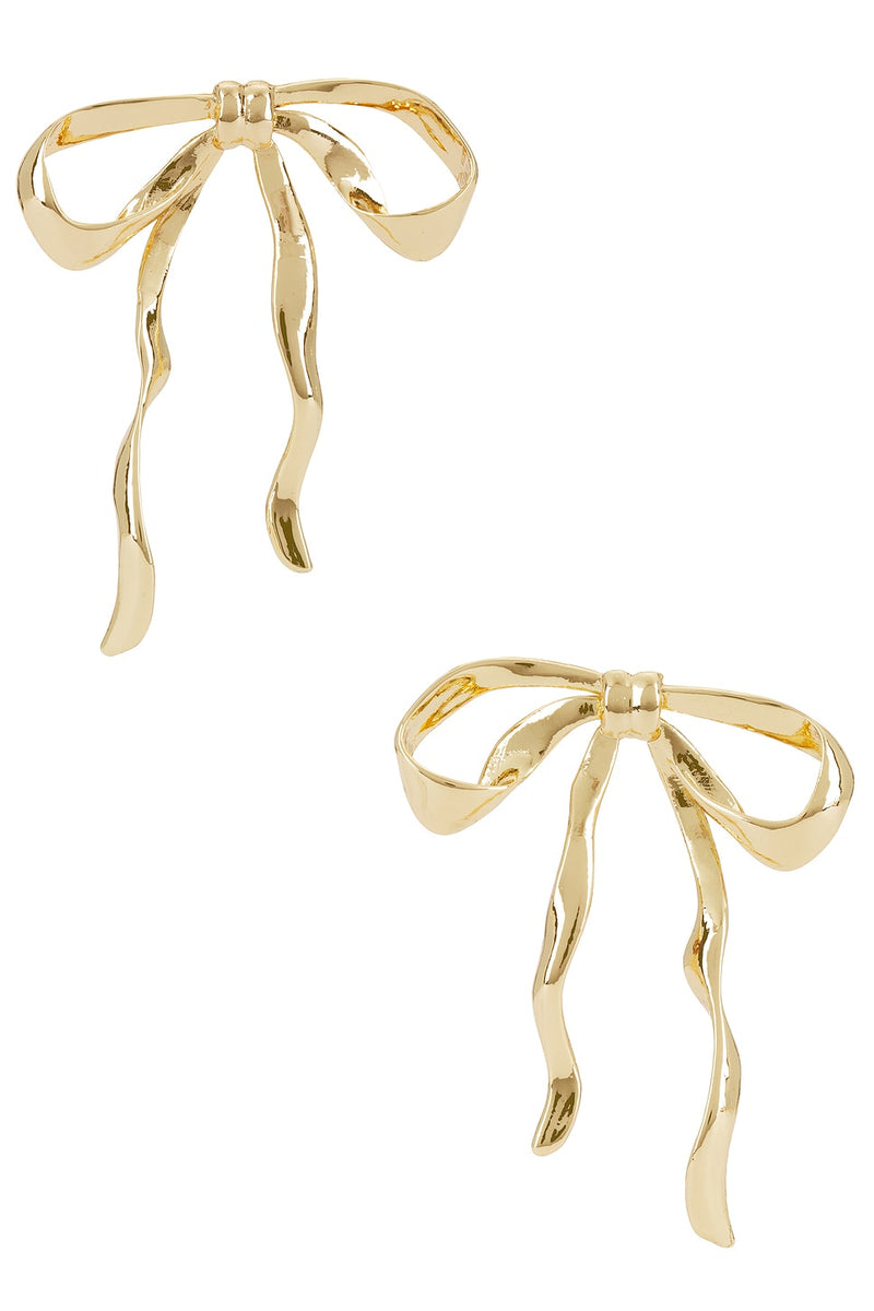 Organic Bow Earrings - 18k Gold Plated - SHOPJAUS - JAUS