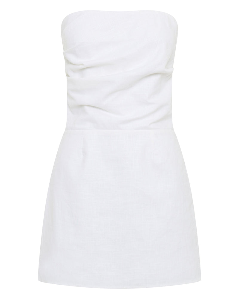 Romi Linen Dress - White - SHOPJAUS - JAUS