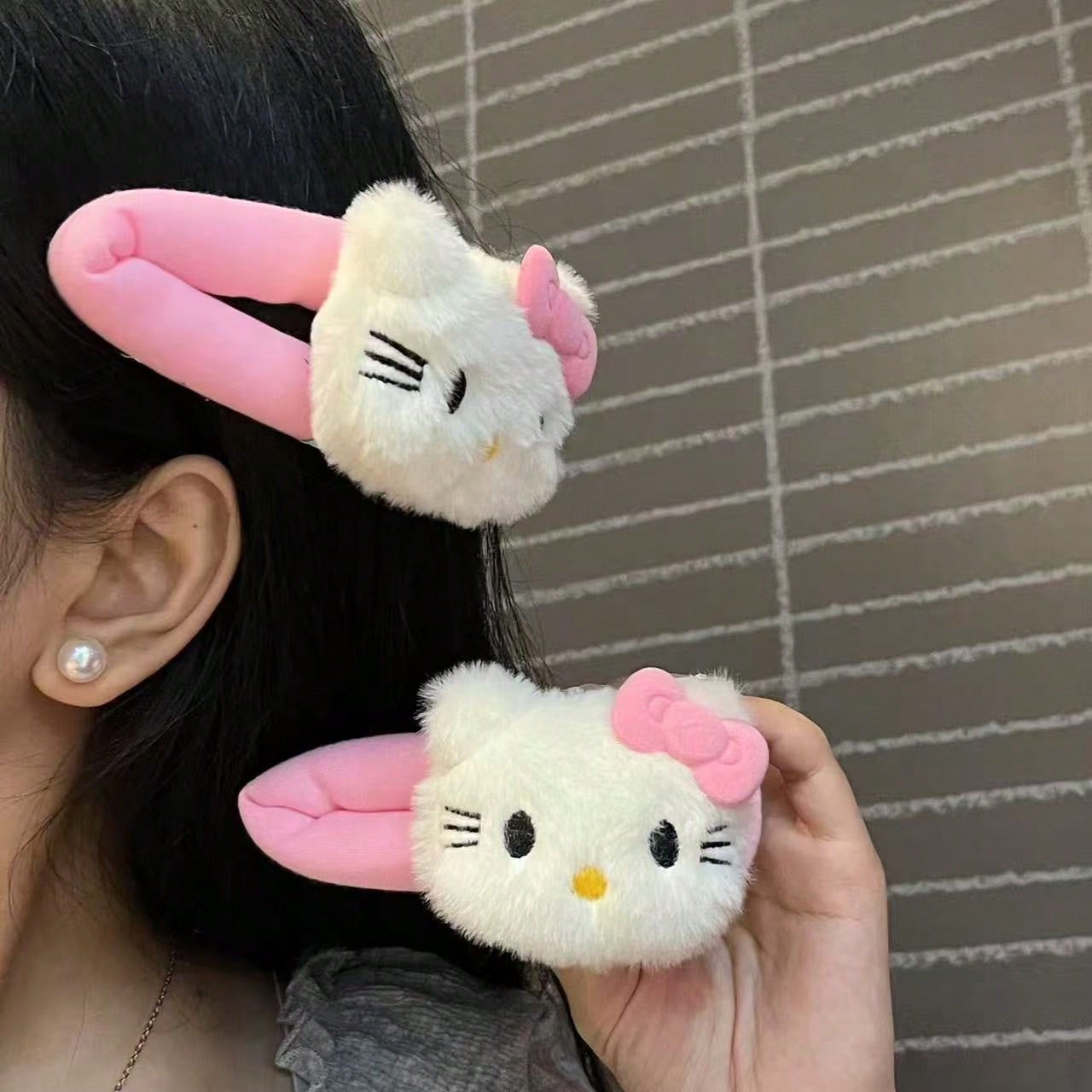 Sanrio Hello Kitty Cute Pink Hair Clip,Colorful Kitty Hair Hairpin,Sweet Princess Hairpin Grip, Women Large Girl Clip,Cartoon Bangs Clip,Cute Cat Hair Clips, Side Clips For Bangs, Suitable For Women G