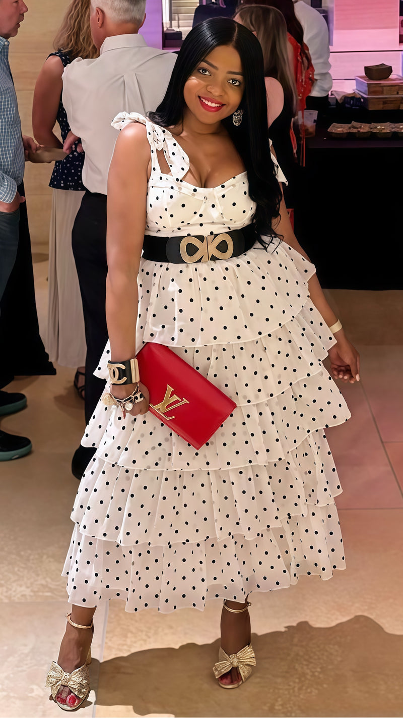 Sweet Chiffon Ruffle Prom Dresses Dots Evening Party Dress Plus Size,AST1876