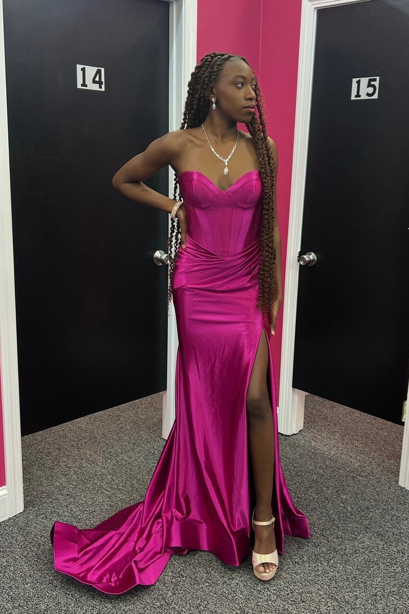 Sweetheart Black Corset Mermaid Ruched Formal Dress