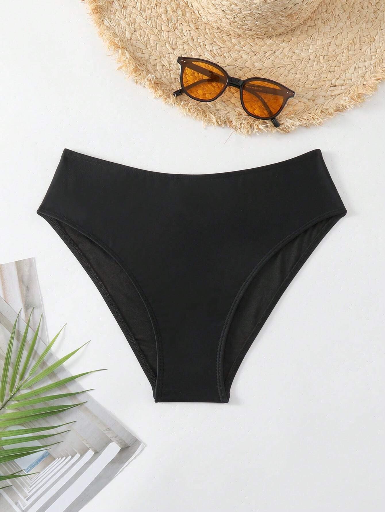 Swim Vcay Summer Beach Solid Color Simple Bikini Bottoms