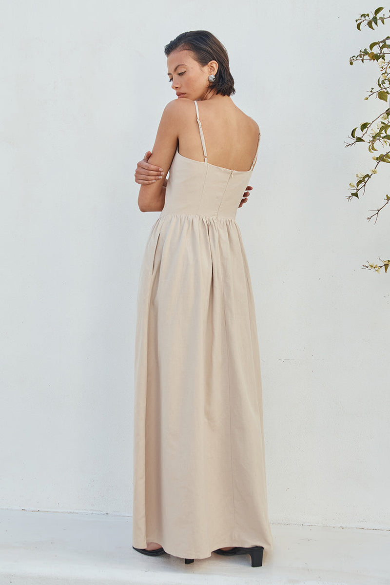 Winslet Midi Dress - Sand - SHOPJAUS - JAUS