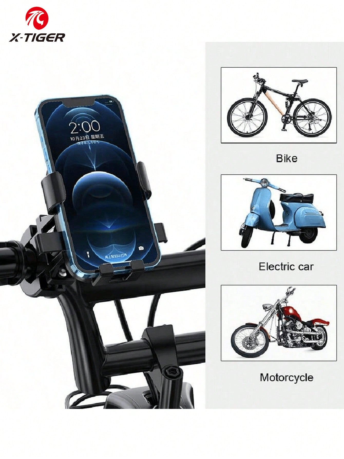 X-TIGER Motorcycle Mobile Phone Support ABS Material MTB Bicycle Phone Holder Electric Bike Phone Bracket