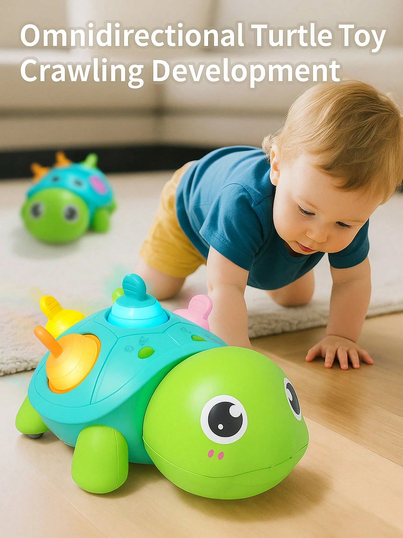 0-6 Months Baby Toys, Musical Turtle Crawling Toy, All-Round Turtle Toy With Lights And Sounds, Educational Developmental Toys, Suitable For 0-1 Year Old Boys And Girls
