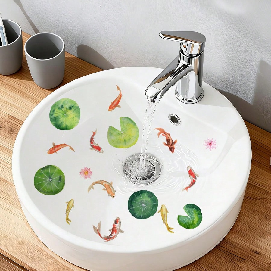 1/2 Sheets Kids Bathroom Wall Stickers Ocean Animals 7 Step Hand Washing Guide, Cartoon Dolphin Turtle Removable Wall Decals For Nursery School Decor