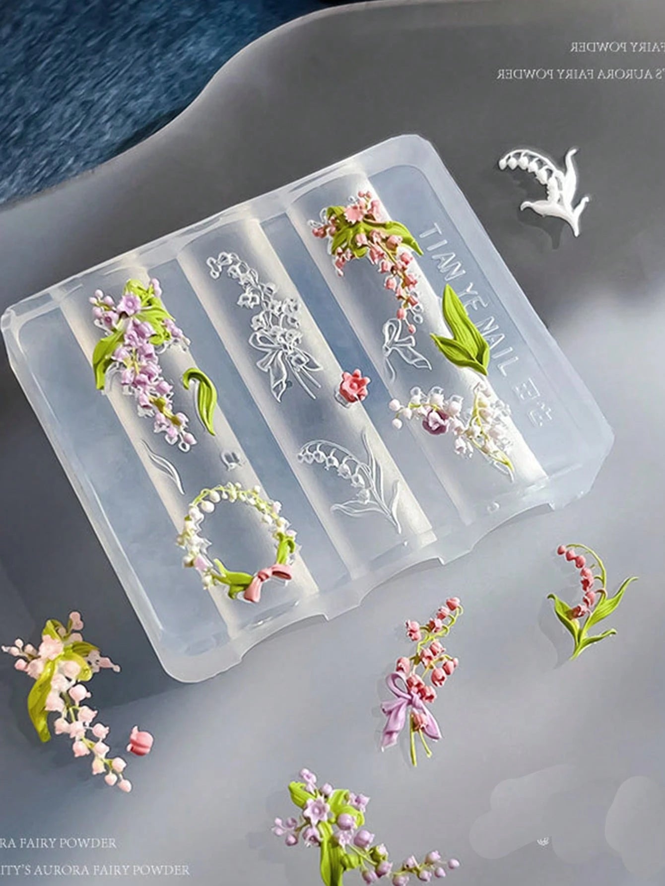 1/2pcs Cute Ocean & Floral Element Women's Nail Art Mold Nail Art Auxiliary Tool DIY Nail Gel Oil Filling Suitable For Various Occasions