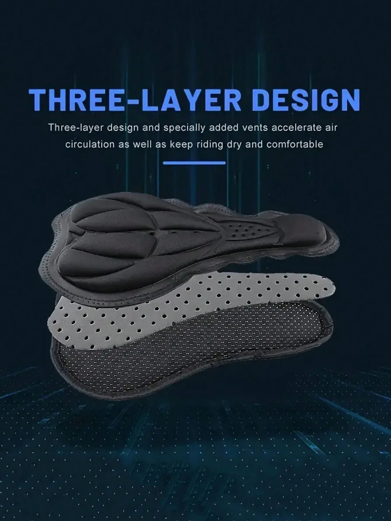 1/2pcs [Shock Absorption| Breathable] Breathable 3D Comfortable Bicycle Seat Cushion Cover| With Shock Absorption| Ideal For Road Bikes And Mountain Bikes