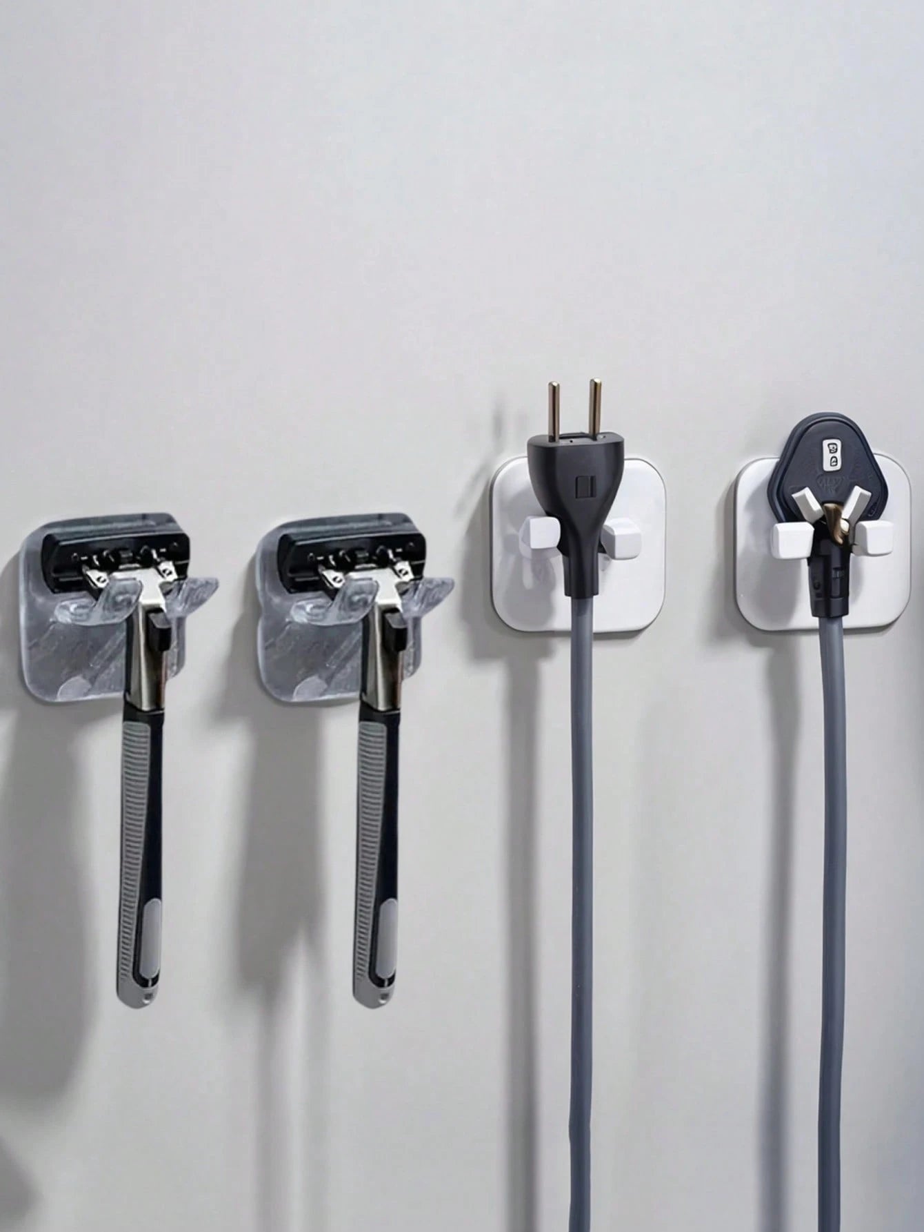 1/3/6 Pcs Portable Razor Holder With Suction Cup Hook, Suitable For Shower, Bathroom, Travel, Wall Mounted, Reusable