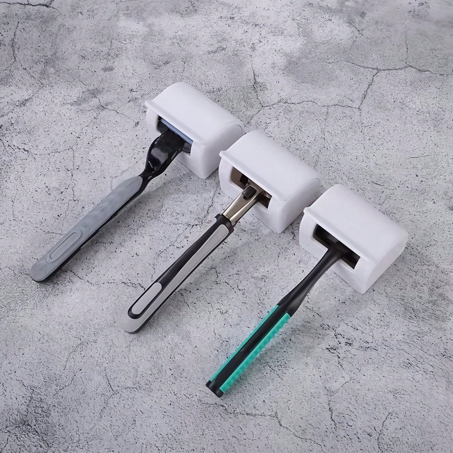 1/3/6 Pcs Portable Razor Holder With Suction Cup Hook, Suitable For Shower, Bathroom, Travel, Wall Mounted, Reusable