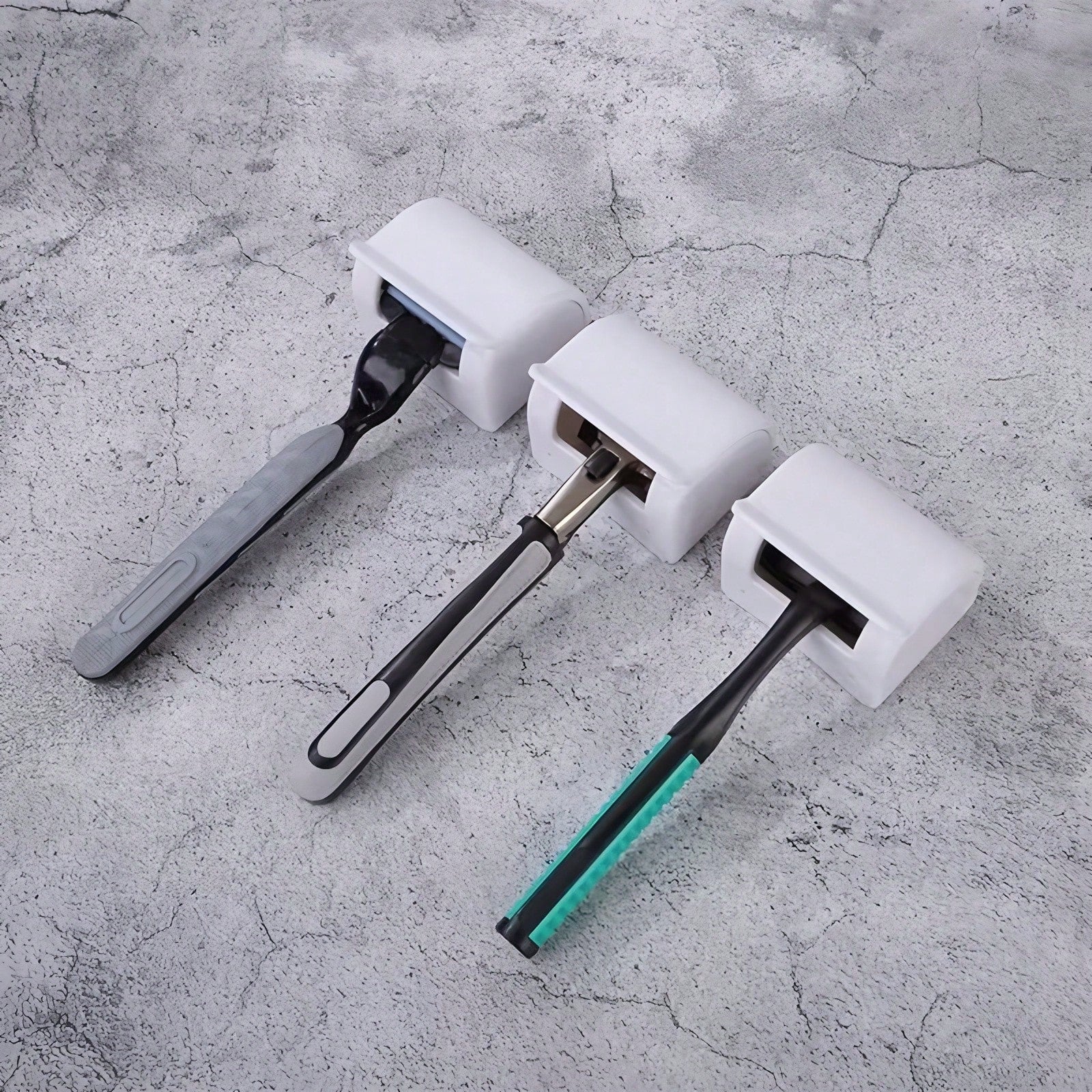 1/3/6 Pcs Portable Razor Holder With Suction Cup Hook, Suitable For Shower, Bathroom, Travel, Wall Mounted, Reusable