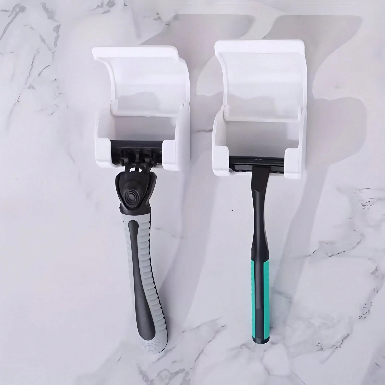 1/3/6 Pcs Portable Razor Holder With Suction Cup Hook, Suitable For Shower, Bathroom, Travel, Wall Mounted, Reusable