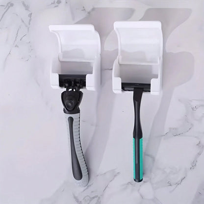 1/3/6 Pcs Portable Razor Holder With Suction Cup Hook, Suitable For Shower, Bathroom, Travel, Wall Mounted, Reusable