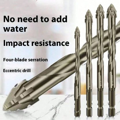 1/3pcs 4-Flute Serrated Eccentric Drill Bit For Metal, Stainless Steel, Ceramic, Concrete, Glass, Tile Hole Expander Sharp Teeth Drill