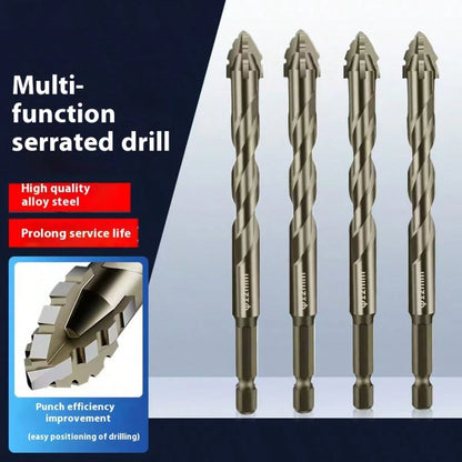 1/3pcs 4-Flute Serrated Eccentric Drill Bit For Metal, Stainless Steel, Ceramic, Concrete, Glass, Tile Hole Expander Sharp Teeth Drill