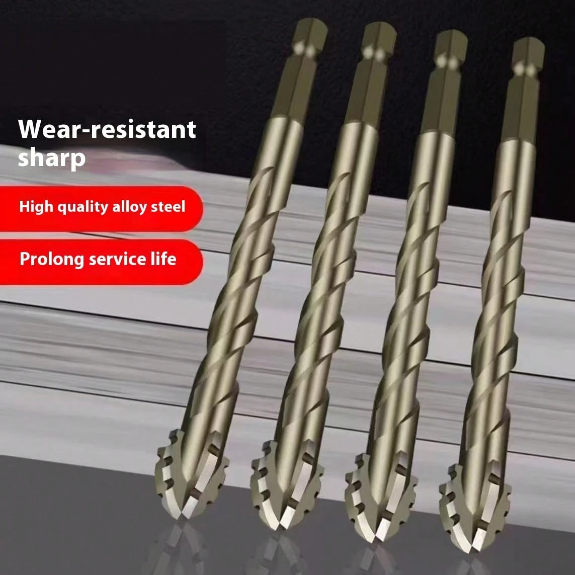 1/3pcs 4-Flute Serrated Eccentric Drill Bit For Metal, Stainless Steel, Ceramic, Concrete, Glass, Tile Hole Expander Sharp Teeth Drill
