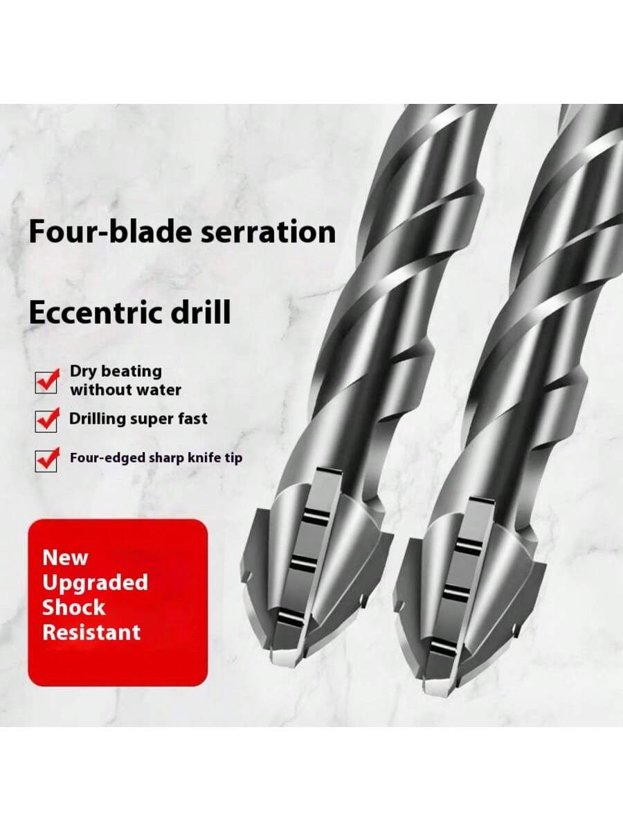 1/3pcs 4-Flute Serrated Eccentric Drill Bit For Metal, Stainless Steel, Ceramic, Concrete, Glass, Tile Hole Expander Sharp Teeth Drill