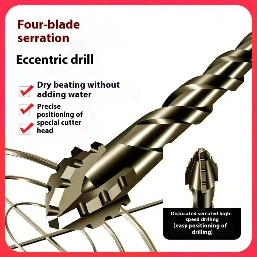 1/3pcs 4-Flute Serrated Eccentric Drill Bit For Metal, Stainless Steel, Ceramic, Concrete, Glass, Tile Hole Expander Sharp Teeth Drill