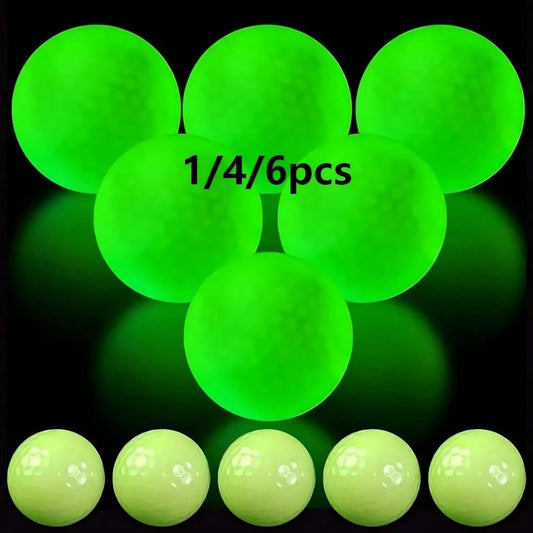 1/4/6pcs Glow-In-The-Dark Golf Balls: Automatic Fluorescent Balls For Night Training, Night Match Preparation, Designed Specifically For Golf Training, Rubber Material, Gift For Golf Enthusiasts, Golf