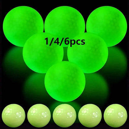 1/4/6pcs Glow-In-The-Dark Golf Balls: Automatic Fluorescent Balls For Night Training, Night Match Preparation, Designed Specifically For Golf Training, Rubber Material, Gift For Golf Enthusiasts, Golf