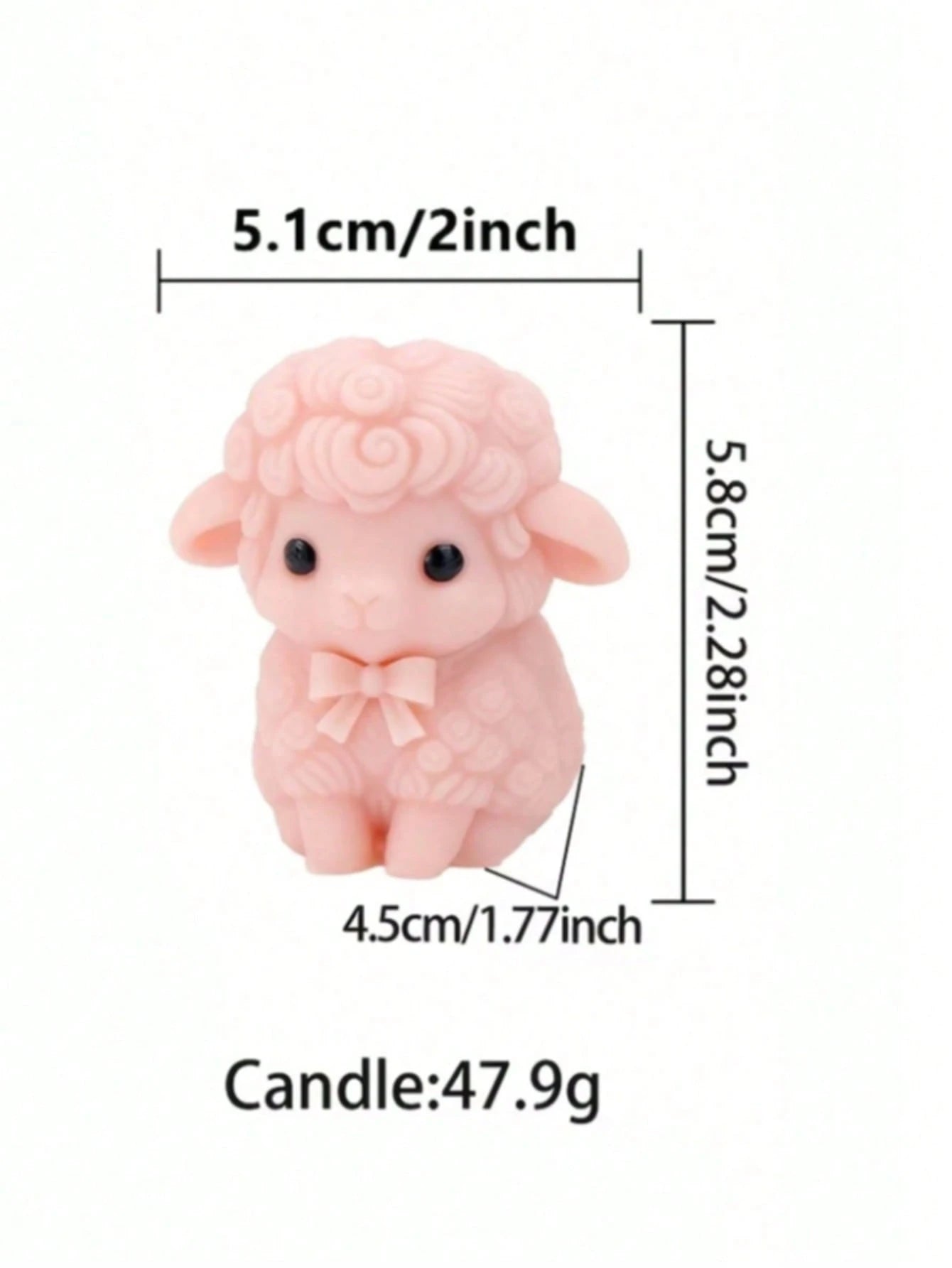 1/4pcs Cute Sheep Shaped Scented Candles, Soft Lamb Figurine Soy Wax Candles With Bows, Beautiful Home Decor Tabletop Decoration, Perfect Easter Wedding Baby Shower Gift For Women, Soothing Fragrance