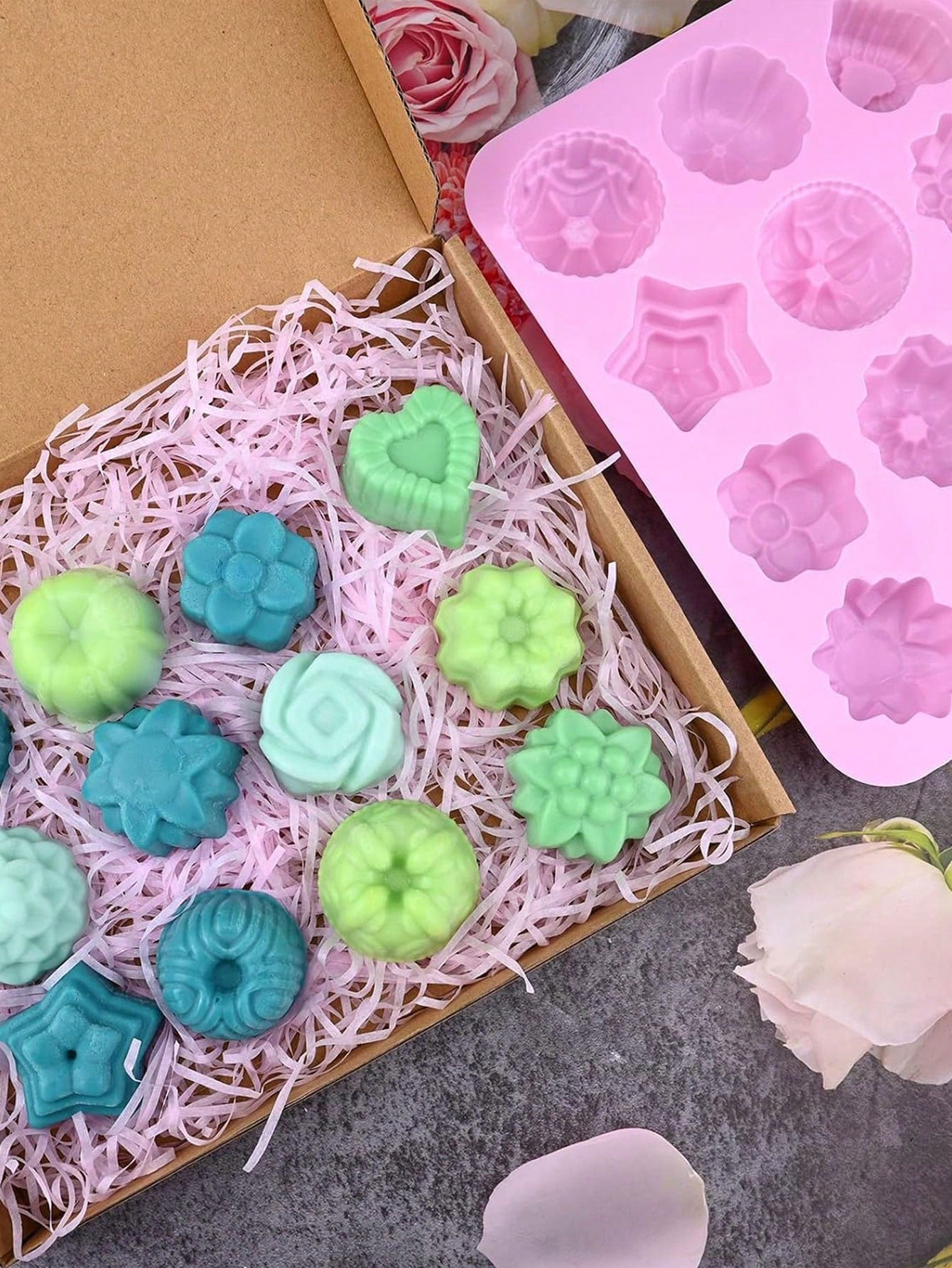 1/4pcs Flower Bowknot Handmade Soap Silicone Mold, Rose, Daisy, Multiple Small Flowers, Butterfly, Green Leaf, Bow Tie Fresh Styles, Heat Resistant Flexible Anti-Deformation, Non-Stick Easy Release, W