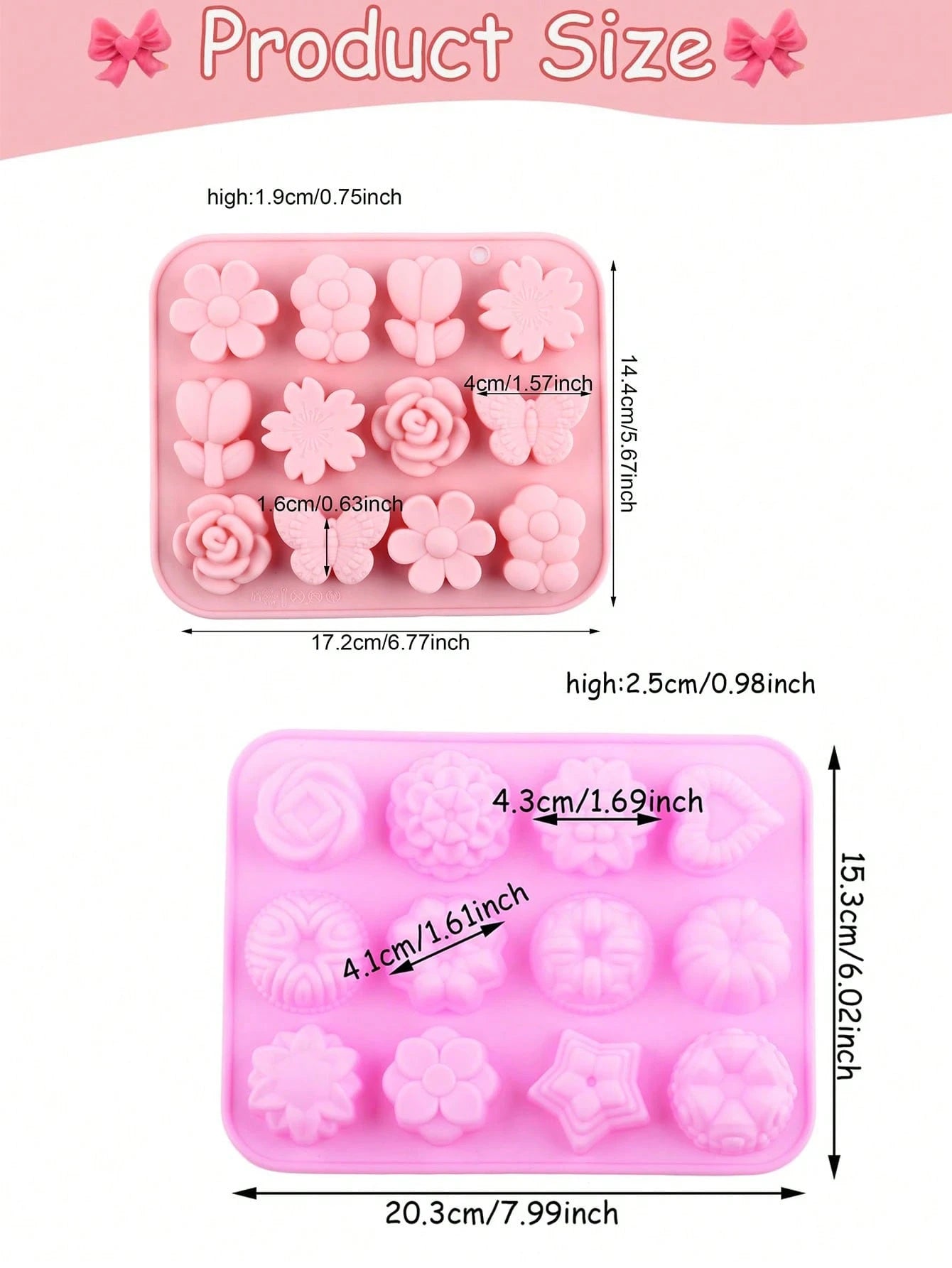 1/4pcs Flower Bowknot Handmade Soap Silicone Mold, Rose, Daisy, Multiple Small Flowers, Butterfly, Green Leaf, Bow Tie Fresh Styles, Heat Resistant Flexible Anti-Deformation, Non-Stick Easy Release, W