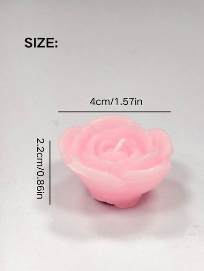 1/6pcs Rose Shaped Pink Mini Floating Rose Candles, Suitable For Aromatherapy, Wedding, Party, Home Decor And More