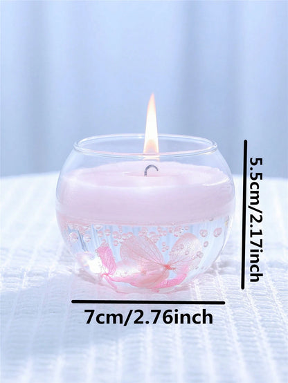 1 Box 1 Cup Pink Floating Flower Scented Candle Atmosphere Home Scented Candle Room Bedroom Study Room Ornaments Fragrance Send Friends Souvenirs Small Gifts Candle Decorations Atmosphere Layout Roman
