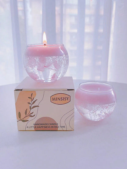1 Box 1 Cup Pink Floating Flower Scented Candle Atmosphere Home Scented Candle Room Bedroom Study Room Ornaments Fragrance Send Friends Souvenirs Small Gifts Candle Decorations Atmosphere Layout Roman