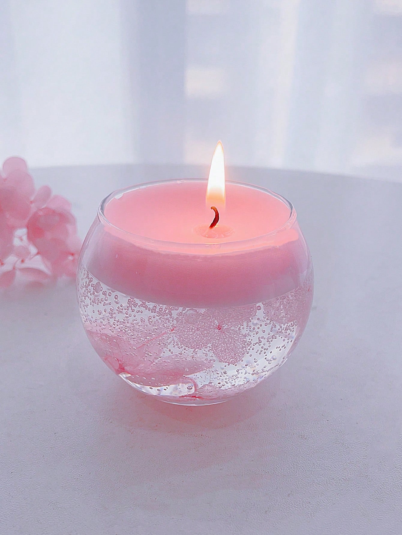 1 Box 1 Cup Pink Floating Flower Scented Candle Atmosphere Home Scented Candle Room Bedroom Study Room Ornaments Fragrance Send Friends Souvenirs Small Gifts Candle Decorations Atmosphere Layout Roman