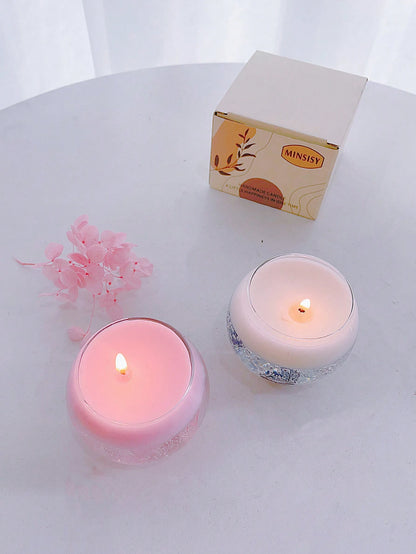 1 Box 1 Cup Pink Floating Flower Scented Candle Atmosphere Home Scented Candle Room Bedroom Study Room Ornaments Fragrance Send Friends Souvenirs Small Gifts Candle Decorations Atmosphere Layout Roman
