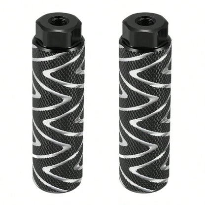 1 Pair Aluminum Alloy Anti-Slip Bicycle Pegs, Mountain Bike/BMX Pegs, Bicycle Rear Short Pegs, Fit 3/8" Axle (Please Measure Your Bike Size Before Purchasing To Avoid Unnecessary Purchase)