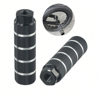 1 Pair Aluminum Alloy Anti-Slip Bicycle Pegs, Mountain Bike/BMX Pegs, Bicycle Rear Short Pegs, Fit 3/8" Axle (Please Measure Your Bike Size Before Purchasing To Avoid Unnecessary Purchase)
