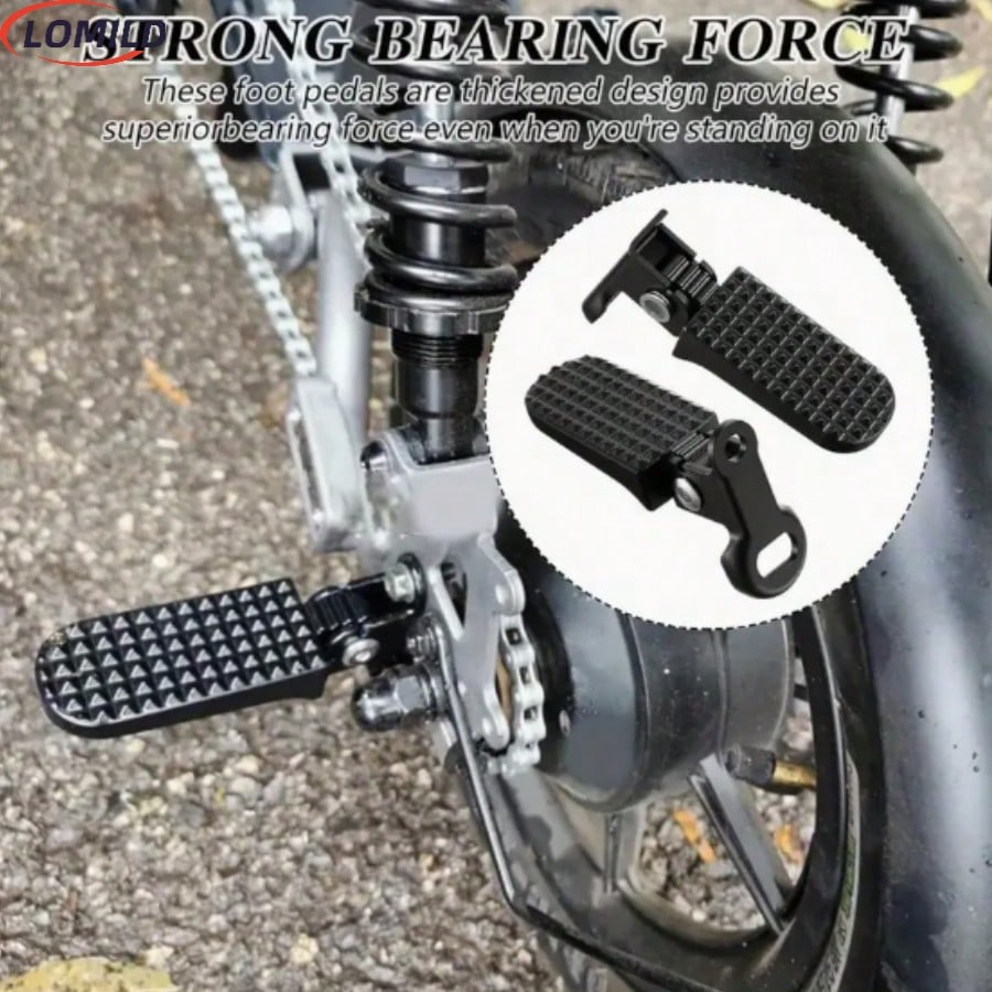 1 Pair LOMILD Aluminum Alloy Bicycle Pedals- Non-Slip Quick Release Rear Pedals With Textured Grip, Durable Lightweight Design, Suitable For Folding Bikes, Mountain Bikes And Electric Bikes- Secure
