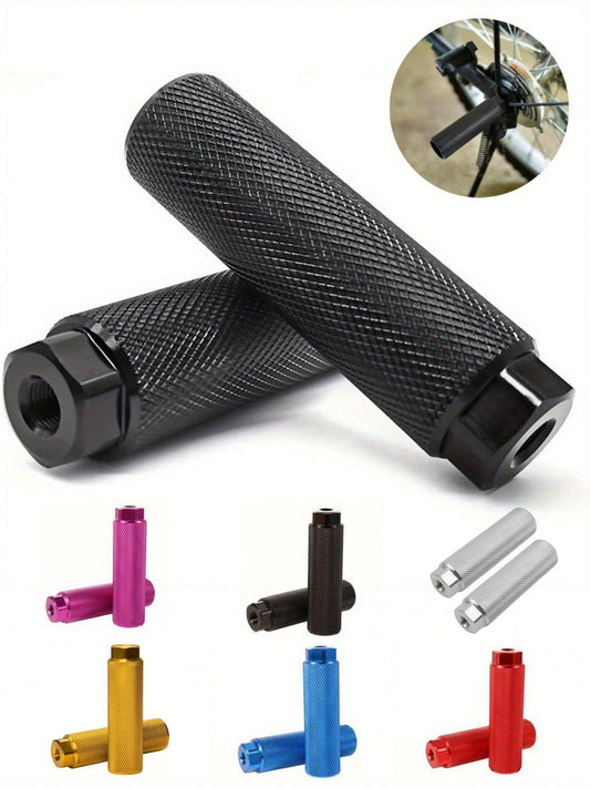1 Pair Non-Slip Aluminum Bicycle Pegs, Aluminum Alloy Non-Slip Lead Foot Bicycle Pegs, Mountain Bike BMX Pegs, Bicycle Rear Seat Pegs, Suitable For 0.35 Inch Axle (This Product Is Not Recommended For