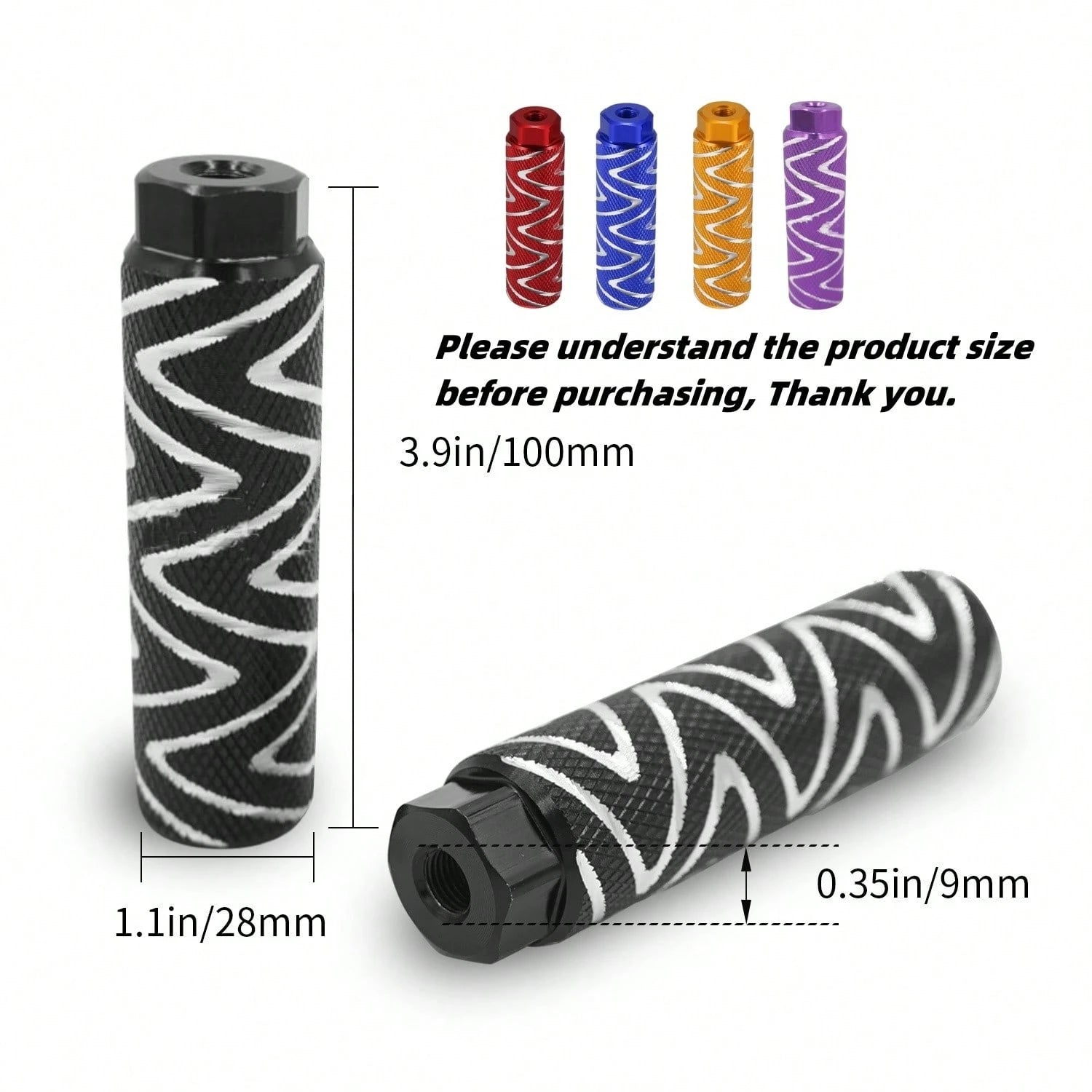 1 Pair Non-Slip Aluminum Bicycle Pegs, Aluminum Alloy Non-Slip Lead Foot Bicycle Pegs, Mountain Bike BMX Pegs, Bicycle Rear Seat Pegs, Suitable For 0.35 Inch Axle (This Product Is Not Recommended For
